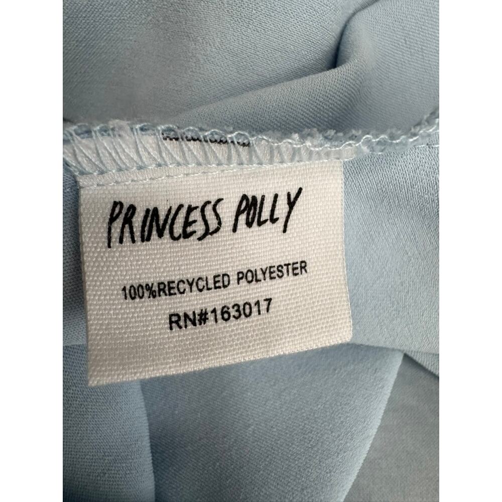 Princess Polly Icy Blue Satin Jazelle Maxi Dress Sz US6 Graduation Y2K Wedding - Picture 16 of 16